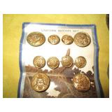 Vintage uniform button set and fabr...