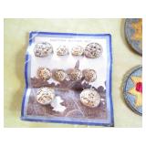 Vintage uniform button set and fabr...