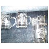 Trio of etched glass Joe Camel mugs...