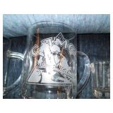 Trio of etched glass Joe Camel mugs...