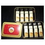 Pair of Camel Joe metal lidded tin ...