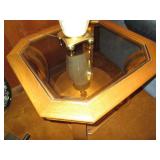 Pair of (2) Light tone wood Octagon...