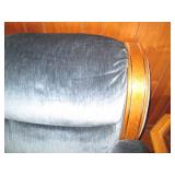 Deep blue upholstered 3-cushion sof...