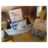 Collection of vintage wood crates w...
