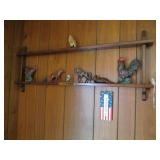 Long Simple wood 2 tier wall shelf ...