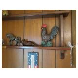 Long Simple wood 2 tier wall shelf ...