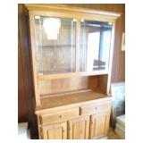 2pc Lighted Wooden China Buffet Dis...