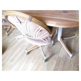 5pc dining table and rolling padded...
