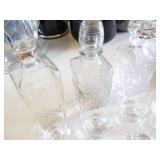 (3) Clear Glass Lidded Decanters, (...