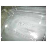 Glass bakeware pans, wood knife blo...