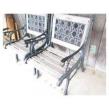 Pair of slatted wood single person ...