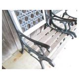 Pair of slatted wood single person ...