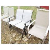 4pc metal framed patio chairs and m...
