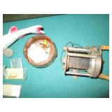 Metal Ammo box with Vintage fishing...