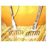 Pair of vintage metal ice fishing s...