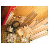 Bulk lot of wood, dowels, shelf mak...