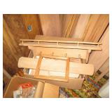 Bulk lot of wood, dowels, shelf mak...