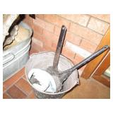 Cast a iron fireplace tools with st...