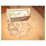 Vintage wood tool box with vintage ...