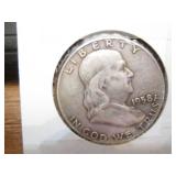 1958 Franklin Half dollar coin...