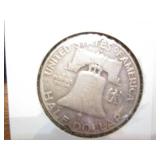 1958 Franklin Half dollar coin...