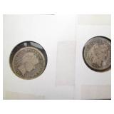 1911 and 1898 Mercury dime coins...
