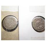 1911 and 1898 Mercury dime coins...