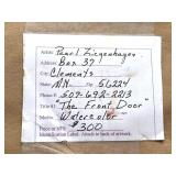 Original Pearl Ziegenhagen "The Front Door" Framed Watercolor Painting