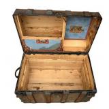 Antique 19th Century Steamer Trunk with Yale & Towne Lock Stamp