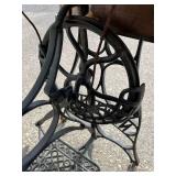 Antique Cast Iron New Home Sewing Machine (Orange, Massachusetts USA) in Original Cabinet