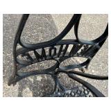 Antique Cast Iron New Home Sewing Machine (Orange, Massachusetts USA) in Original Cabinet