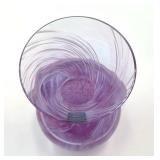 Vintage 5" Caithness (Made in Scotland) Purple Glass Swirl Pattern Bud Vase