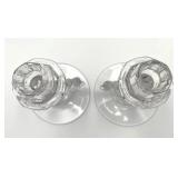 Vintage Fostoria Art Deco Flame Glass Candlestick Holders