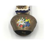 1950s Swiss Cow Bell with Embroidered Strap