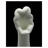 Vintage Fenton Hobnail White Milk Glass Pedestal Stretch Bud Vase