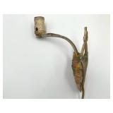 Antique Floral Wall Sconce Light Fixture in Working Condition