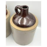 Pair of Vintage One Gallon Stoneware Whiskey Jugs