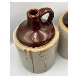 Pair of Vintage One Gallon Stoneware Whiskey Jugs