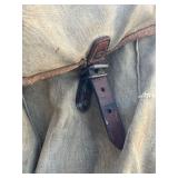 Vintage 1950s French Sac Lafuma Canvas & Leather Military Rucksack with Metal Frame