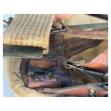 Vintage 1950s French Sac Lafuma Canvas & Leather Military Rucksack with Metal Frame