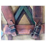 Vintage 1950s French Sac Lafuma Canvas & Leather Military Rucksack with Metal Frame