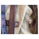 Vintage 1950s French Sac Lafuma Canvas & Leather Military Rucksack with Metal Frame