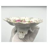 Antique Moritz Zdekauer (MZ Austria) Porcelain Ruffled Edge Pedestal Serving Dish