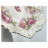 Antique Moritz Zdekauer (MZ Austria) Porcelain Ruffled Edge Pedestal Serving Dish