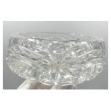 Vintage Bohemian-Style Cut Crystal Glass Ashtray in Starburst Design