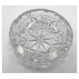Vintage Bohemian-Style Cut Crystal Glass Ashtray in Starburst Design