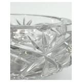 Vintage Bohemian-Style Cut Crystal Glass Ashtray in Starburst Design