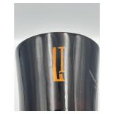 Vintage 9.5" French Black Lacquer Vase Featuring Inlaid Mother-Of-Pearl Floral & Bird Designs