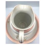 19th Century Trenton Potteries Company Parisian Granite Wash Basin (4.5" T x 15" W) and Pitcher (12" Tall)