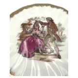 Vintage French Porcelain Trinket Box Featuring a "Courting Couple" Fragonard-Style